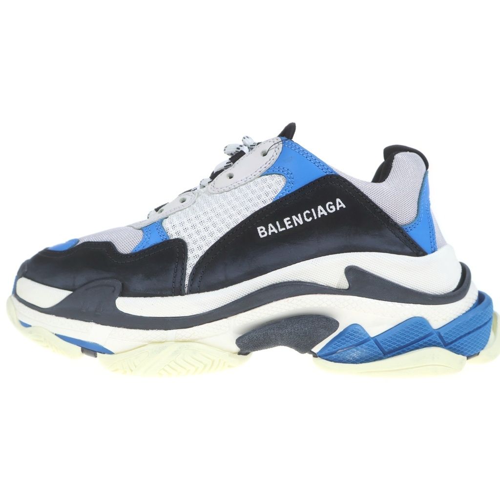 BALENCIAGA (バレンシアガ) トリプルS ローカットスニーカー ブラック×ホワイト×ブルー #26.5