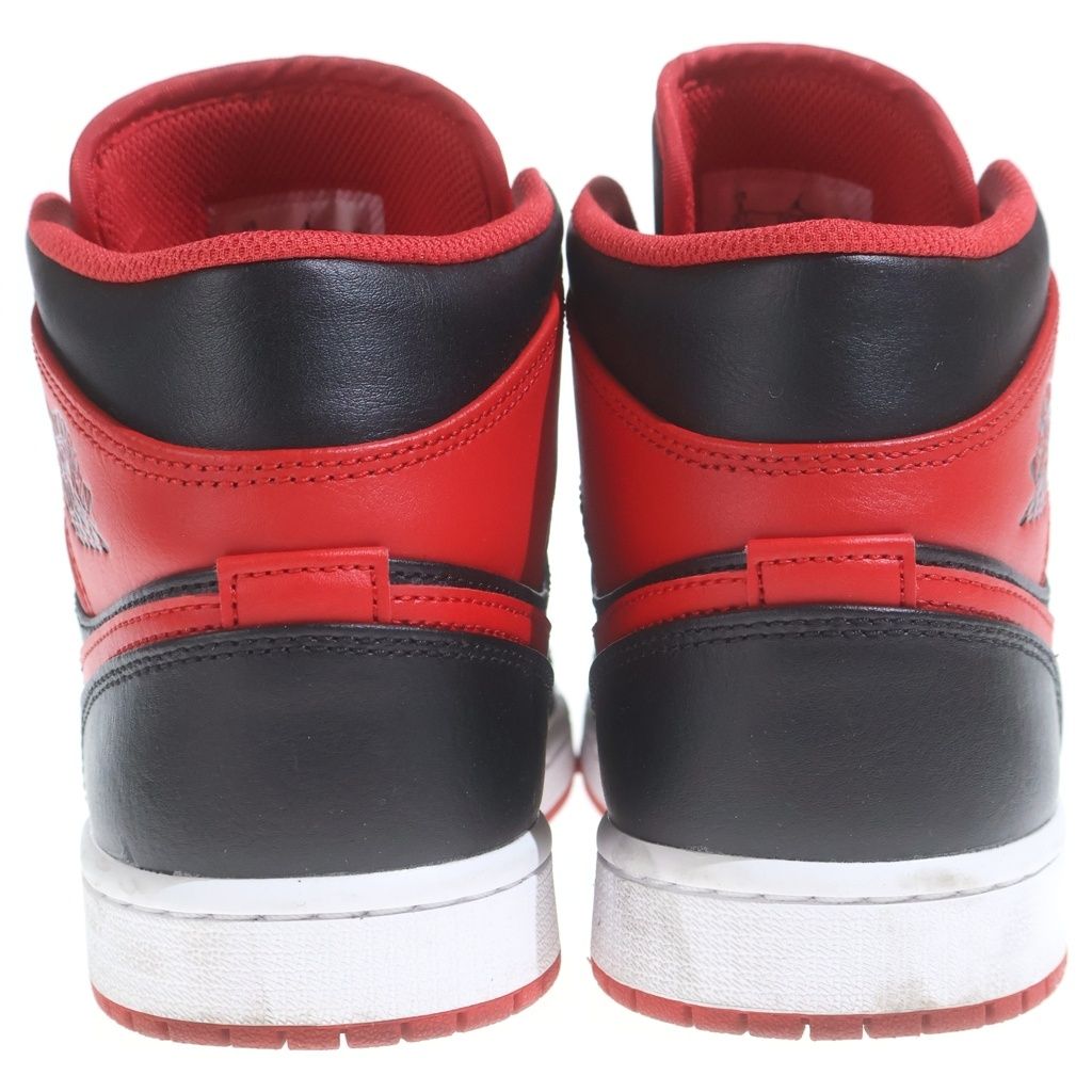 NIKE (ナイキ) Air Jordan 1 Mid Bred Toe ナイキ エアジョーダン1 ミッド ブレッドトゥミッドカットスニーカー ブラック/レッド US8/26cm DQ8426-060
