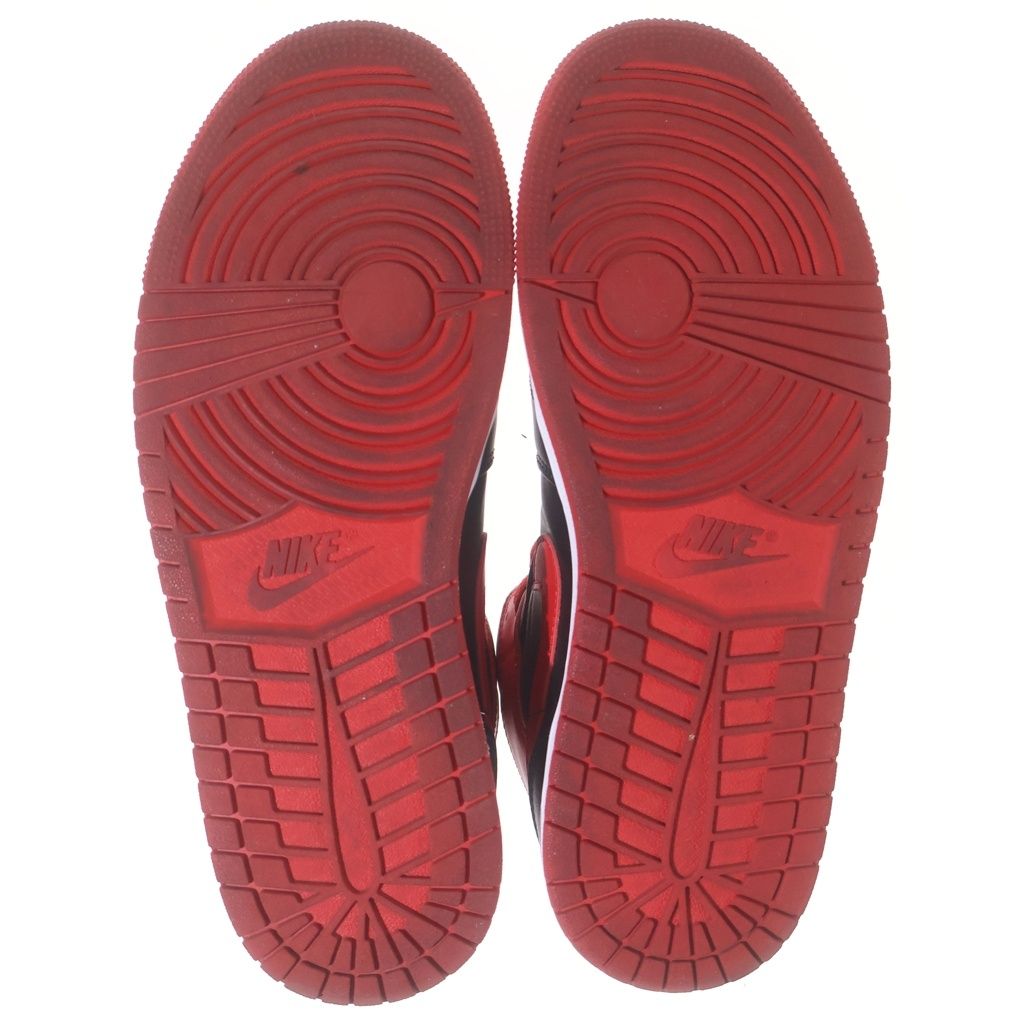 NIKE (ナイキ) Air Jordan 1 Mid Bred Toe ナイキ エアジョーダン1 ミッド ブレッドトゥミッドカットスニーカー ブラック/レッド US8/26cm DQ8426-060