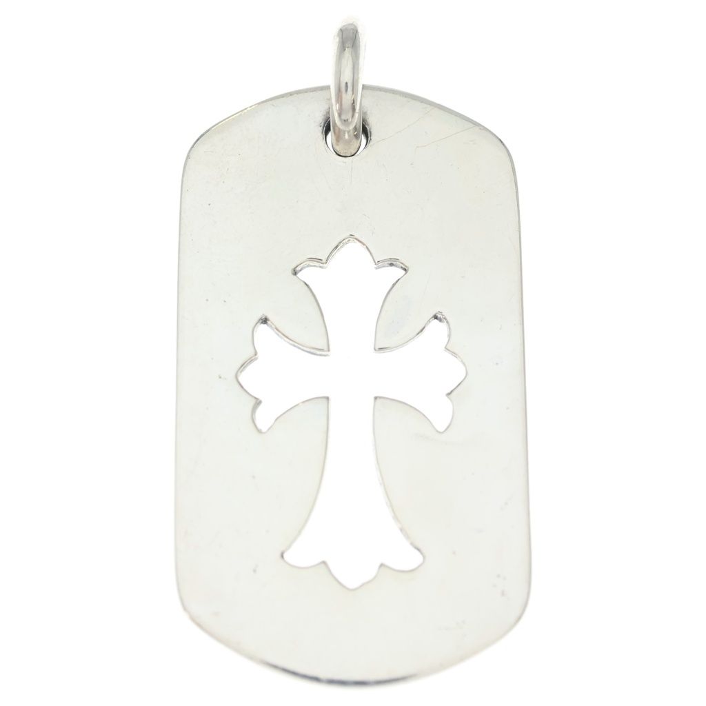 CHROME HEARTS (クロムハーツ) D TAG LRG CO CRS カットアウトクロスドッグタグ ラージ ペンダントトップ シルバー BCA239