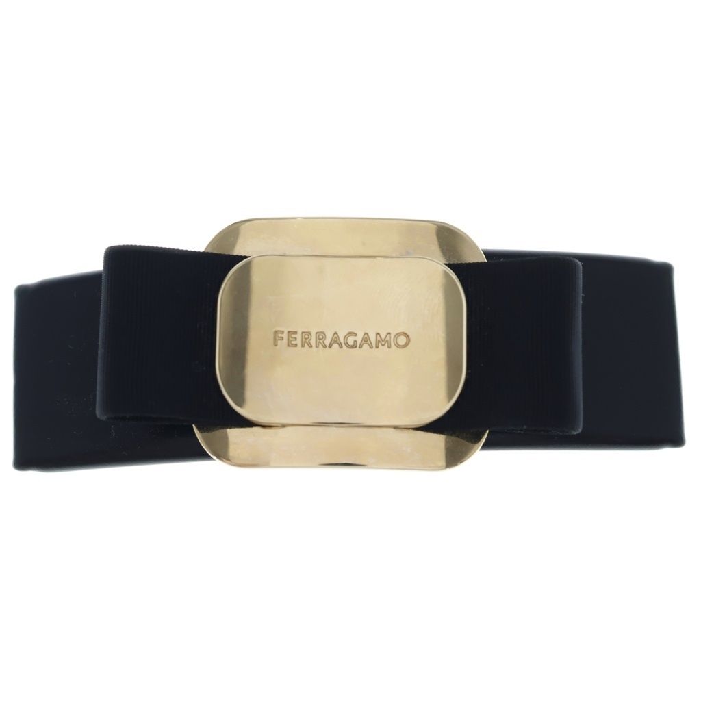 FERRAGAMO (フェラガモ) リボンバレッタ ヘアアクセサリー ブラック/ゴールド 340421 771551