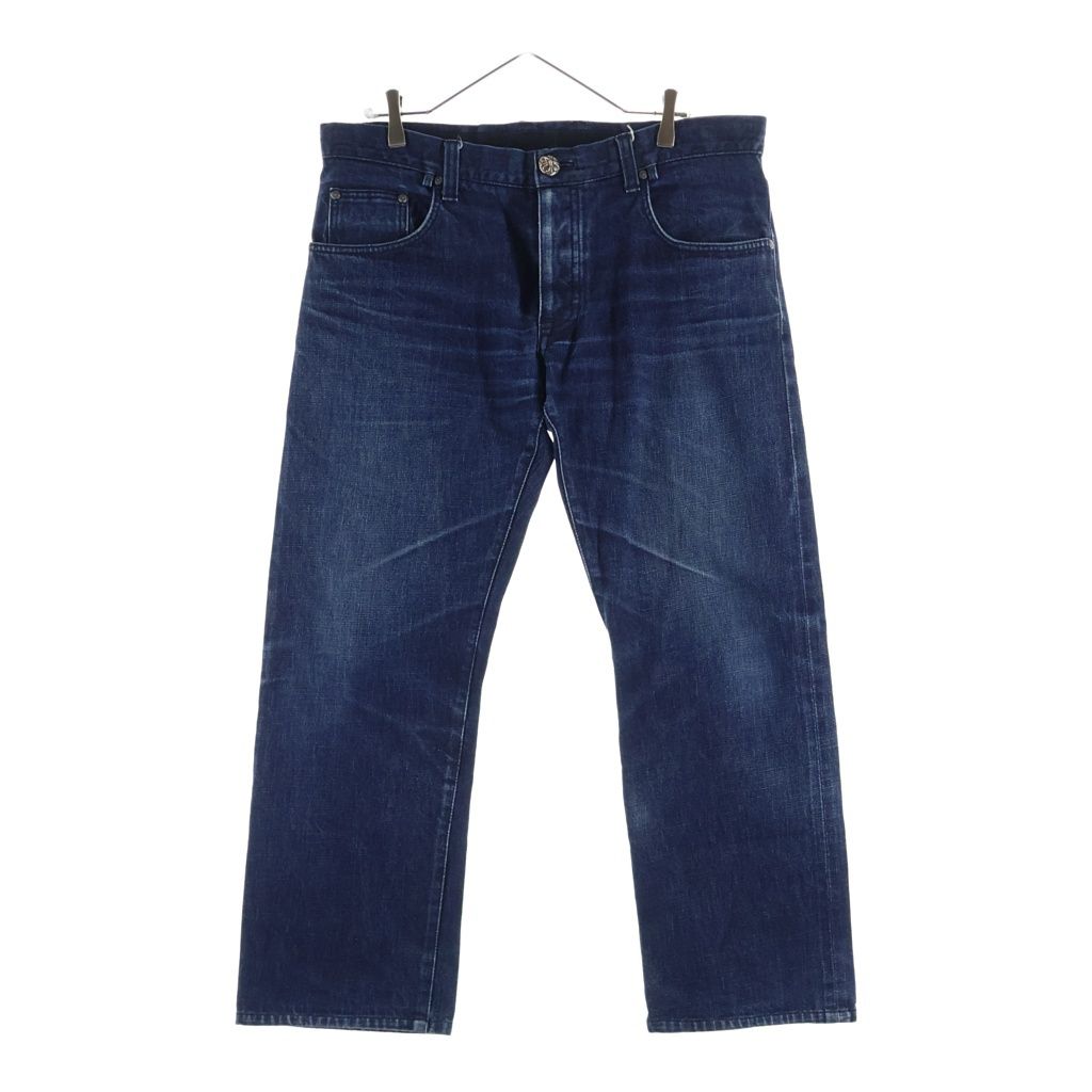 CHROME HEARTS (クロムハーツ) DNM PANTS CRS BTN INDIGO クロスボールボタンウォッシュドデニムパンツ インディゴ