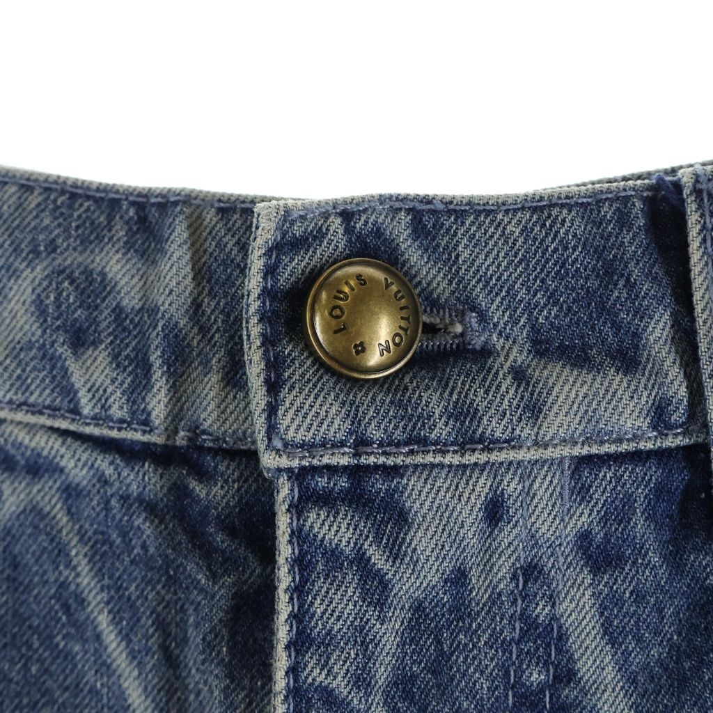 LOUIS VUITTON ルイヴィトン 24AW LV MONOGRAM DENIM SHORT PANTS 1AFQFF RM242MM KOE HRD24W LVモノグラム デニムハーフパンツ ショーツ ブルー LOUIS VUITTON (ルイヴィトン) 24AW LV MONOGRAM DENIM SHORT PANTS