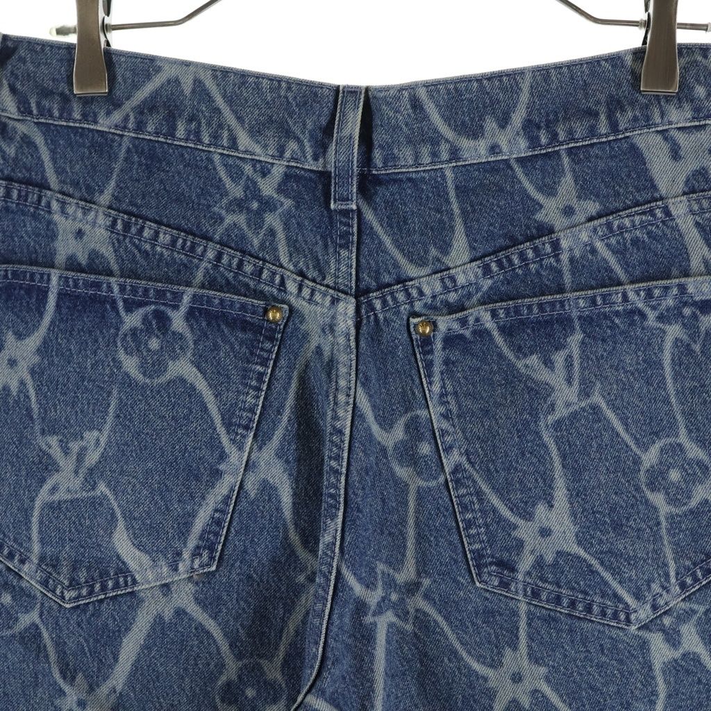 LOUIS VUITTON ルイヴィトン 24AW モノグラムプリントデニムハーフパンツ ショーツ インディゴ RM242MM KOE HRD24W LOUIS VUITTON (ルイヴィトン) 24AW LV MONOGRAM DENIM SHORT PANTS