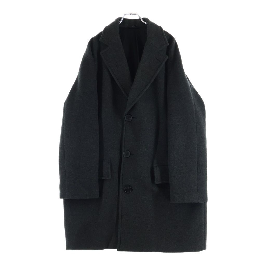 HERMES (エルメス) カシミヤ混 ロングコート グレー #50