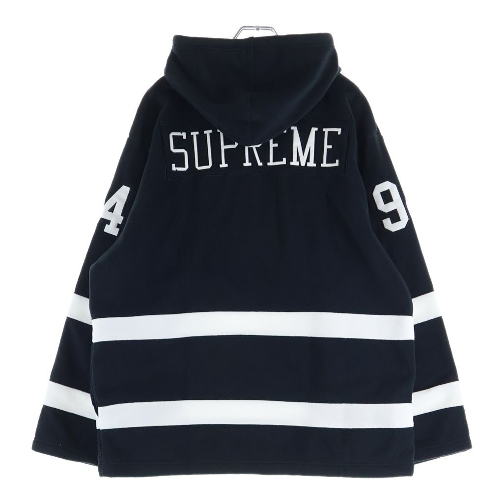 SUPREME (シュプリーム) 25AW Polartec Hooded Hockey Jersey ポーラテック フーデッド ホッケージャージ パーカー ブラック