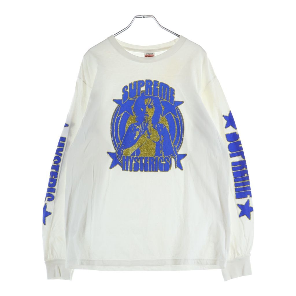 SUPREME (シュプリーム) 21SS ×HYSTERIC GLAMOUR L/S Tee ヒステリックグラマー ロゴデザイン クルーネック カットソー 長袖Tシャツ ホワイト