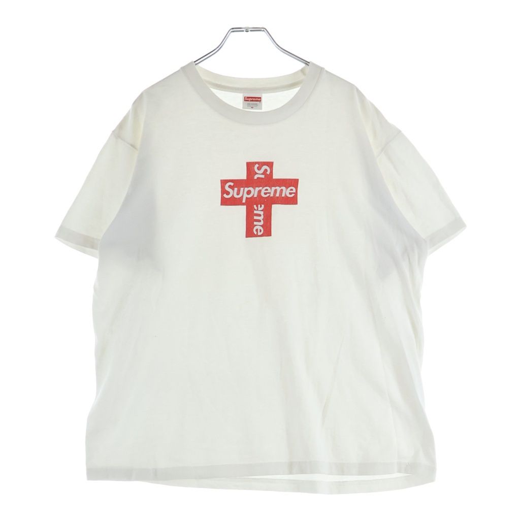 SUPREME (シュプリーム) 20AW Cross Box Logo Tee クロスボックスロゴ プリント 半袖Tシャツ カットソー ホワイト