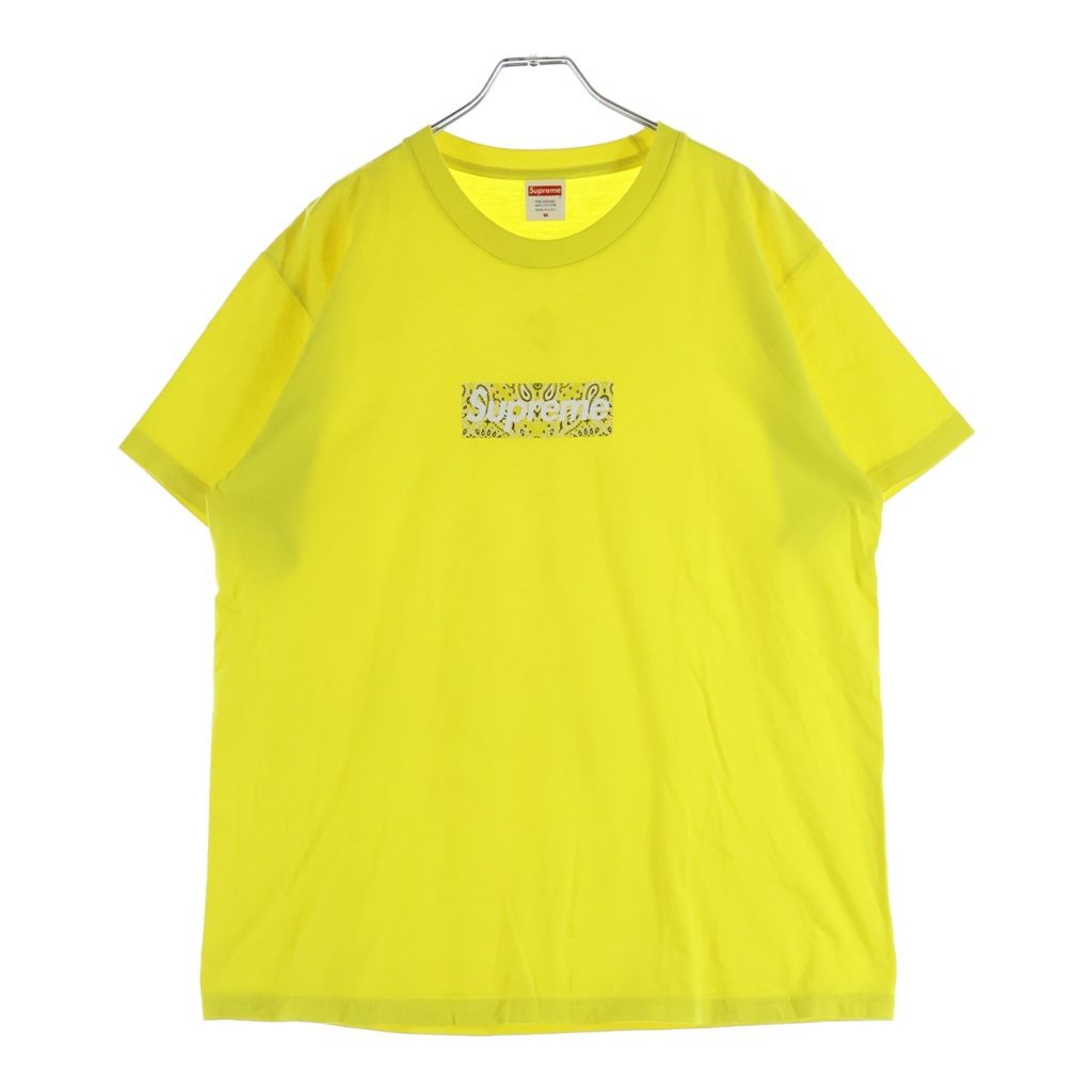 SUPREME (シュプリーム) 19AW Bandana Box Logo Tee バンダナ ボックスロゴ プリント クルーネック 半袖Tシャツ カットソー イエロー