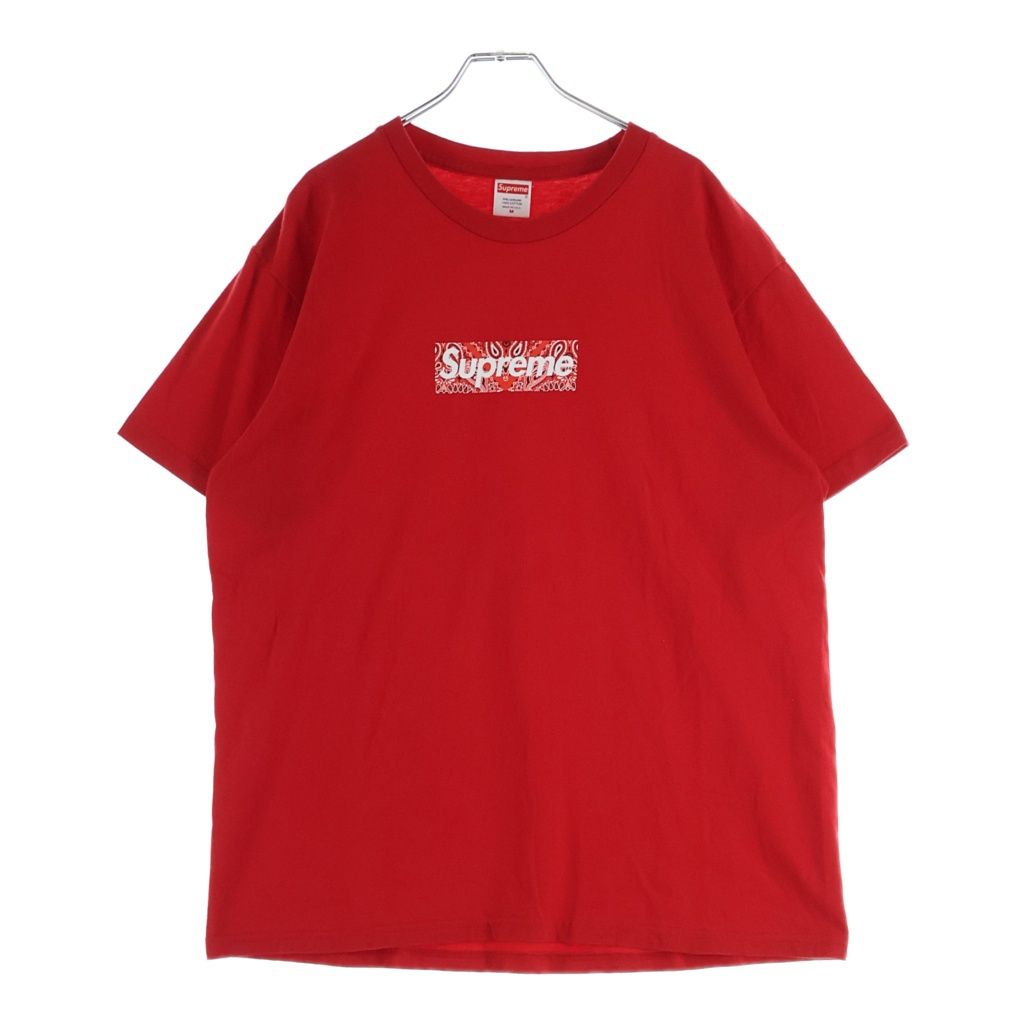 SUPREME (シュプリーム) 19AW Bandana Box Logo Tee バンダナ ボックスロゴ プリント クルーネック 半袖Tシャツ カットソー レッド