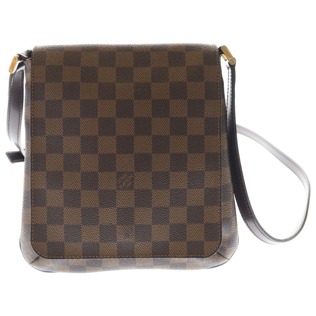 LOUIS VUITTON (ルイヴィトン) ダミエ ミュゼット サルサロング ショルダーバッグ ブラウン レザー×PVC N51300 ゴールド金具