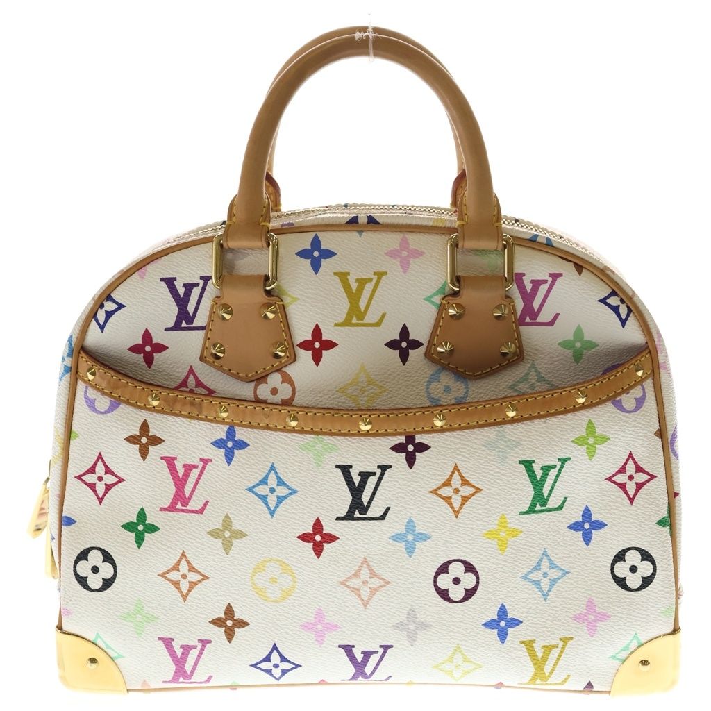 LOUIS VUITTON (ルイヴィトン) モノグラムマルチカラー トゥルーヴィル ブロン ハンドバッグ ホワイト×ブラウン レザー×PVC M92663 ゴールド金具