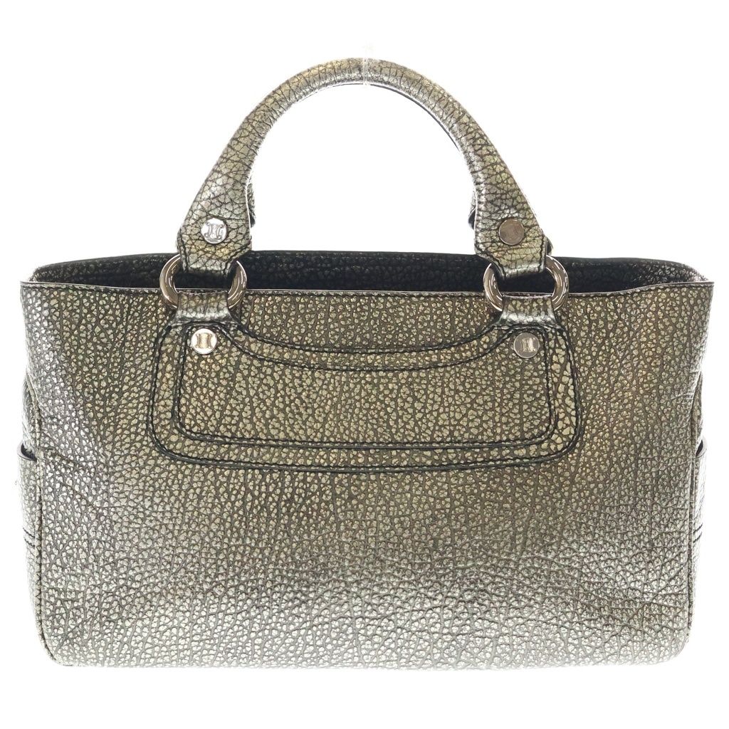 CELINE (セリーヌ) ブギー ハンドバッグ ゴールド レザー シルバー金具
