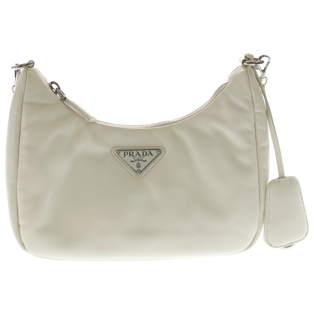 PRADA (プラダ) Re-Edition 2005 ショルダーバッグ ホワイト レザー 1BH204 シルバー金具