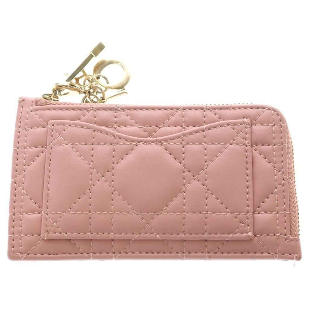 Christian Dior (クリスチャンディオール) レディディオール カナージュ フラグメント カードケース レザー ピンク