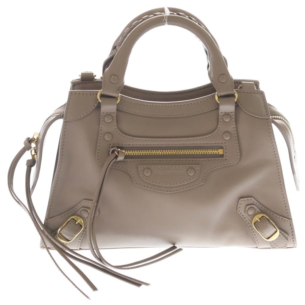 BALENCIAGA (バレンシアガ) ミニネオクラシックシティ レザー 2WAYハンドバッグ ショルダーバッグ ブラウン レザー 679231 ゴールド金具