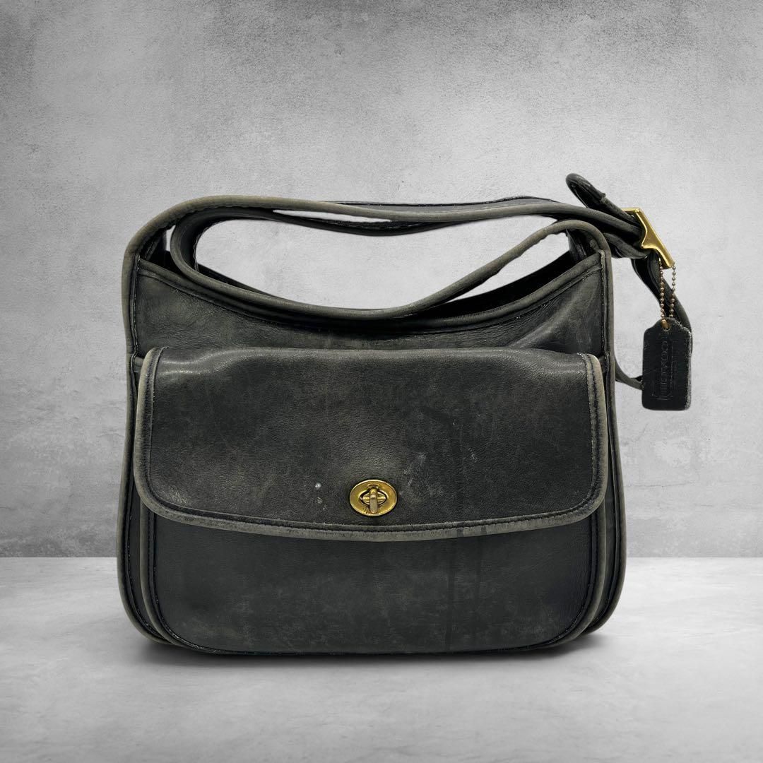 COACH オールドコーチ OLDCOACH TAFT タフト 9980 USA製 グラブタンレザー 本革 レザー ショルダーバッグ ワンショルダー ヴィンテージ vintage archive y2k メンズ レディース ユニセックス ブラック 黒 3073