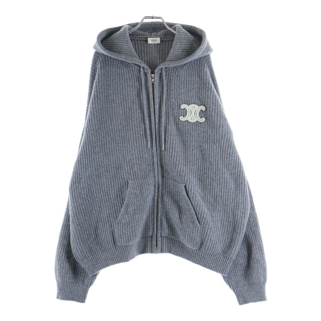 CELINE (セリーヌ) Triomphe Zip Up Knit Hoodie トリオンフ ジップ