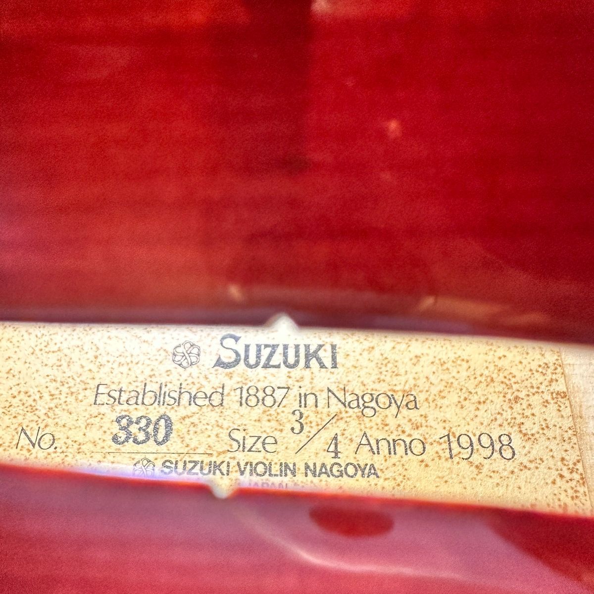 SUZUKI 330 サイズ1/8 Anno 1998 Suzuki No.330 3/4 1998年製 Violin スズキ 分数バイオリン - メルカリ
