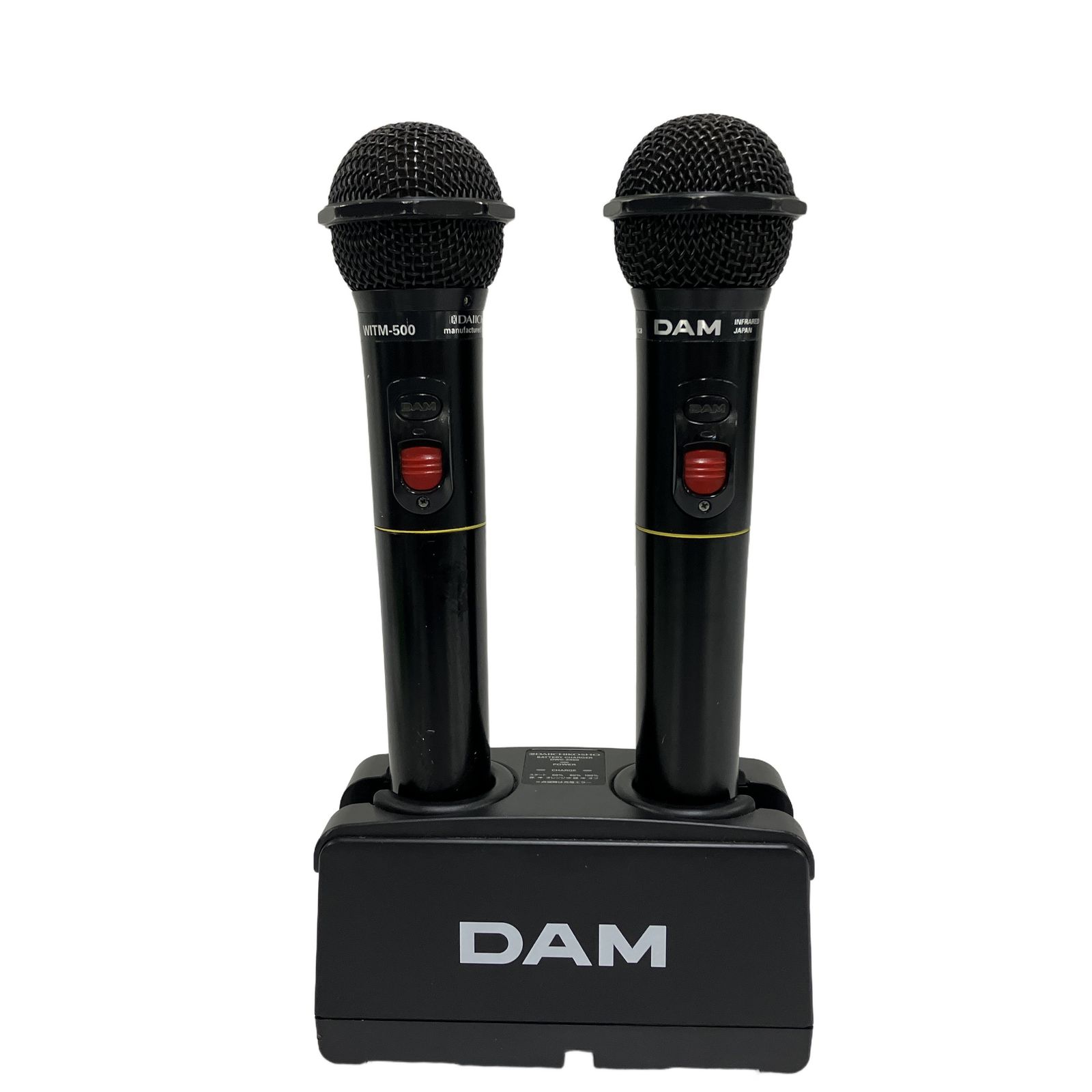 第一興商 DAM WITM-500 WITM-550 カラオケ マイク 赤外線 ワイヤレス 2本セット 充電器付き 音響機材 中古 T11117873