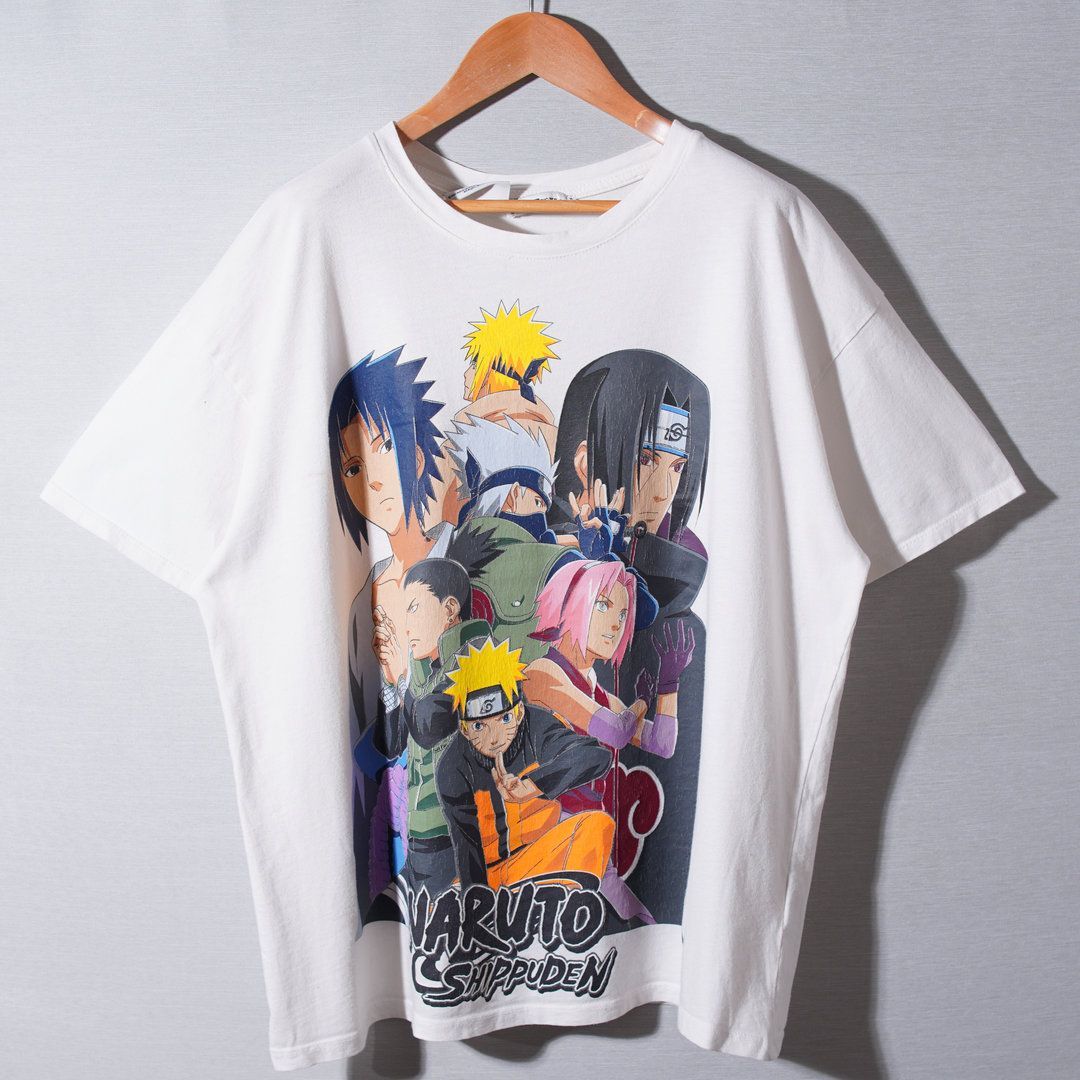 00s ナルト NARUTO Tシャツ XL ホワイト キャラT アニメT 忍者