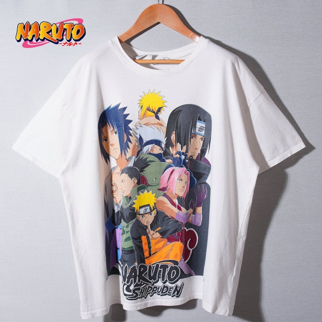 00s ナルト NARUTO Tシャツ XL ホワイト キャラT アニメT 忍者