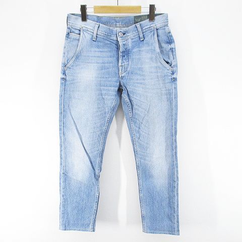 ケアレーベル Care label デニムパンツ ジーンズ ボタンフライ 30 青系 ブルー インディゴ イタリア製