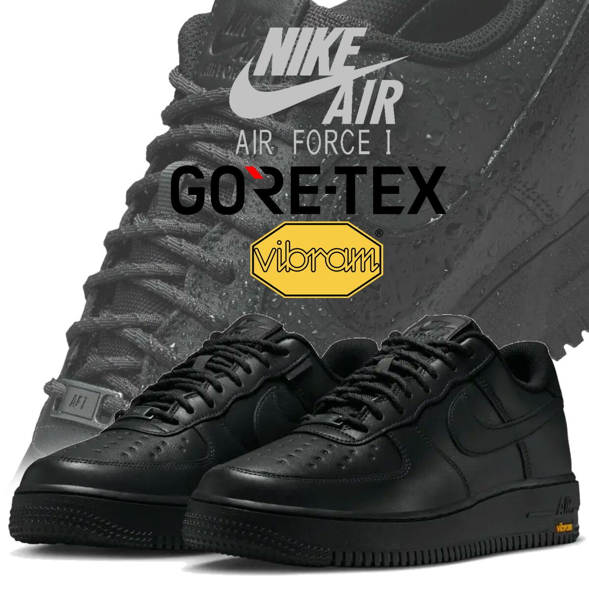 ナイキ エア フォース 1 ゴアテックス ビブラム オフノワール ブラック スピードイエロー NIKE AIR FORCE 1 GORE-TEX VIBRAM off noir/blk-speed yellow hv5953-001