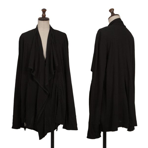 ヨウジヤマモト ファムYohji Yamamoto FEMME サイドギャザードレープカーディガン 黒2