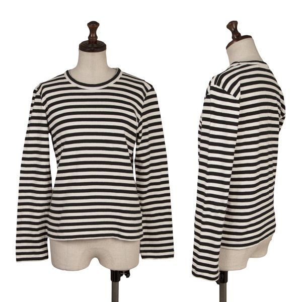 ブラックコムデギャルソンBLACK COMME des GARCONS コットンボーダーカットソー 黒白M