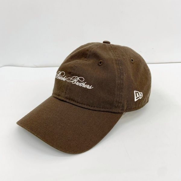 Brooks Brothers New Era ブルックスブラザーズ ニューエラ ベースボールキャップ 9TWENTY コラボ ブラウン メンズ M/L 帽子 DM19398■