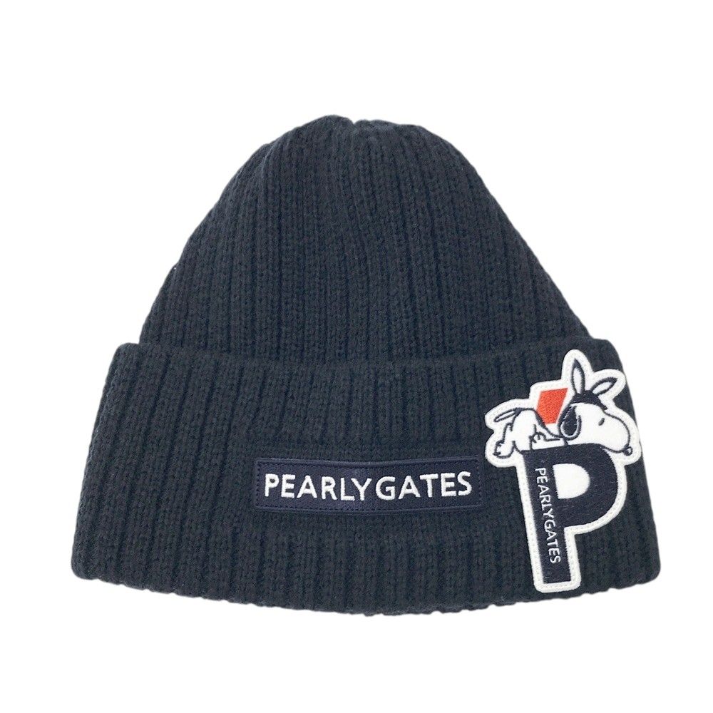 PEARLY GATES パーリーゲイツ ×PEANUTS ニット帽　スヌーピー ネイビー系 FR [240101587375] ゴルフウェア ストスト