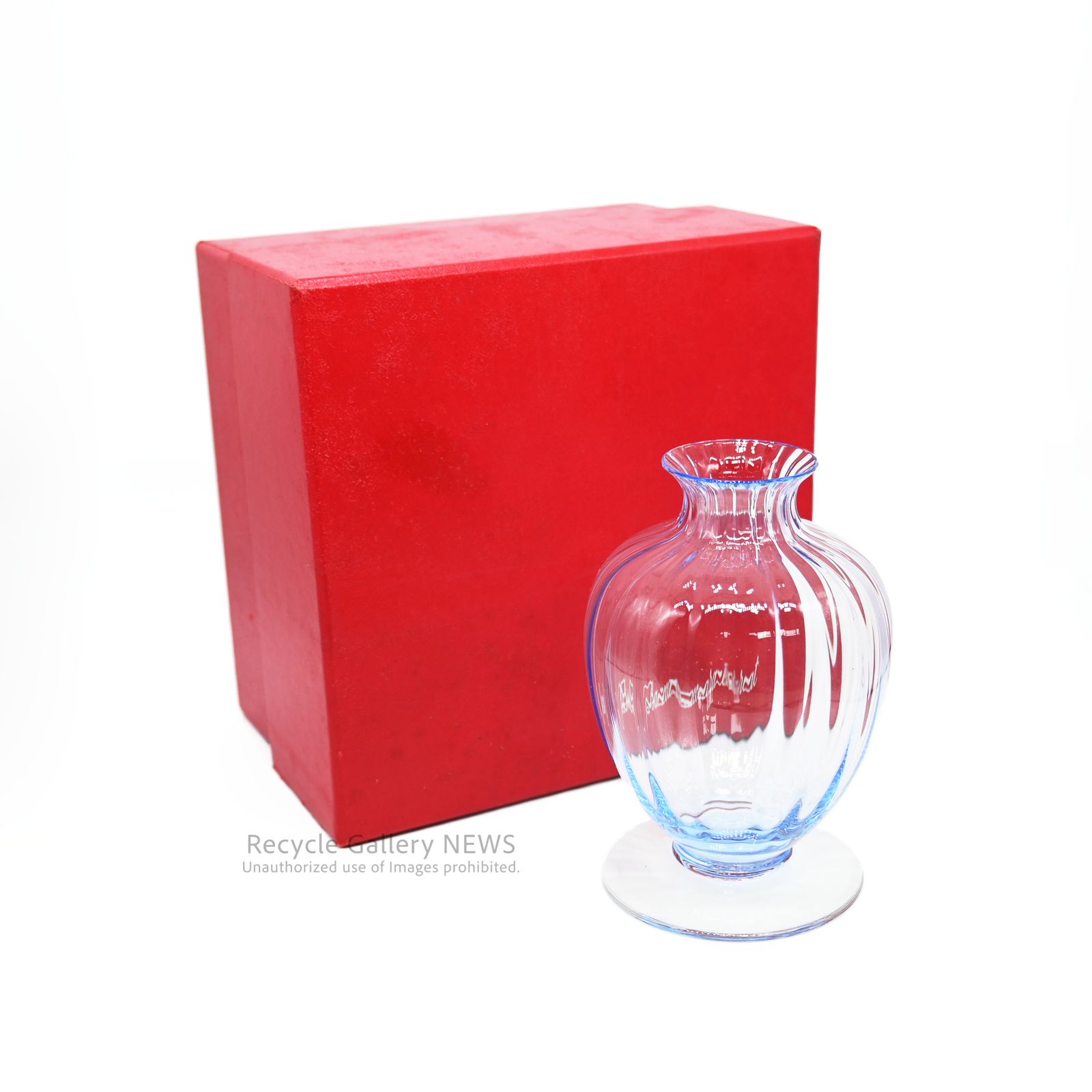 ● バカラ アクアレーユ 一輪挿し 花瓶 Baccarat aquarelle blue オールドバカラ
