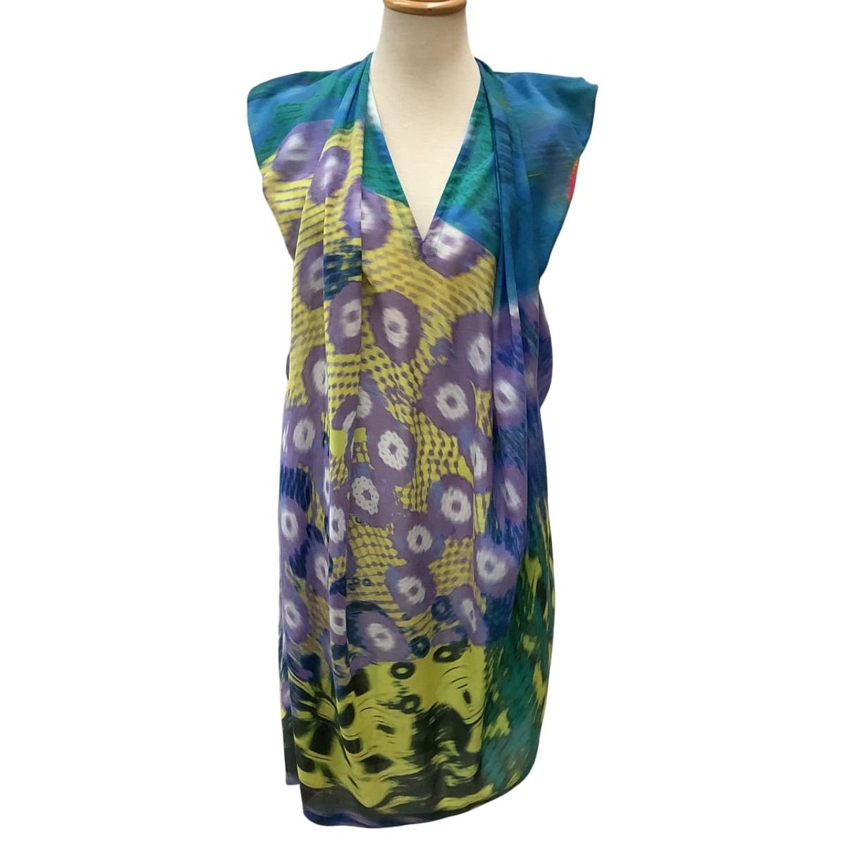 ♪♪ISSEY MIYAKE イッセイミヤケ 変形 ノースリーブカットソー ワンピース 総柄 SIZE 2 IM11FH022