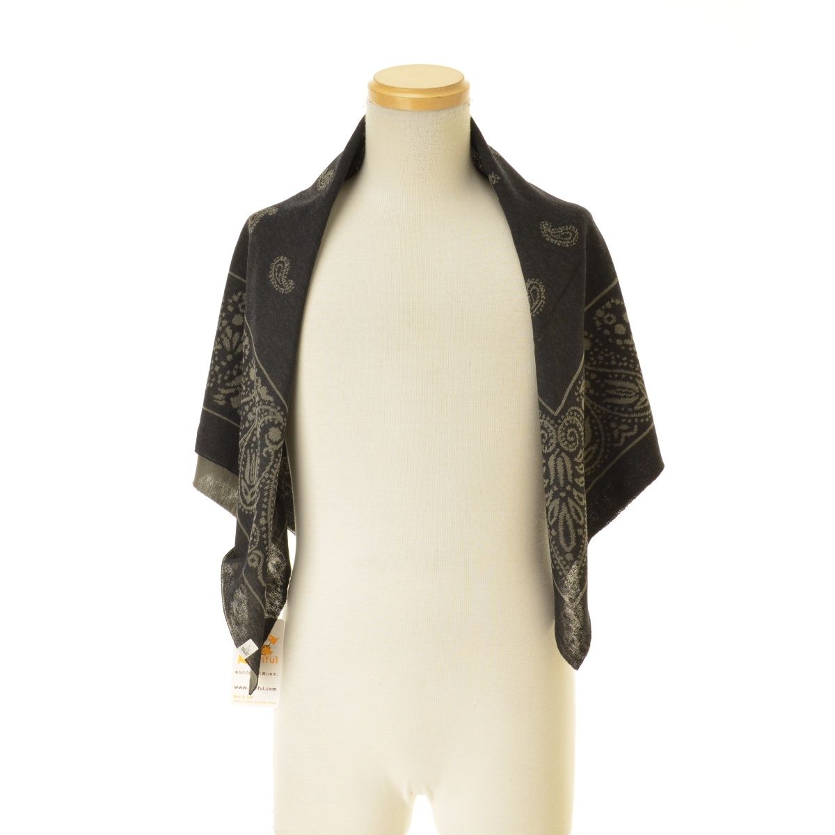 【MAGICSTICK】26QS-MS1-001 REVERSIBLE KNIT BANDANA STOLE FADE BLACKストール