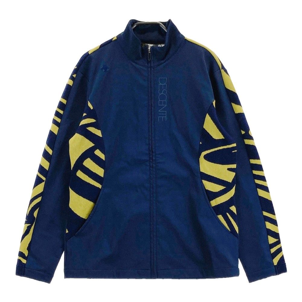 サイズ：M DESCENTE GOLF デサントゴルフ  切替 ジップジャケット 総柄 ネイビー系 [240101434582] ゴルフウェア メンズ ストスト サイズ：M DESCENTE GOLF デサントゴルフ 切替 ジップジャケット 総柄