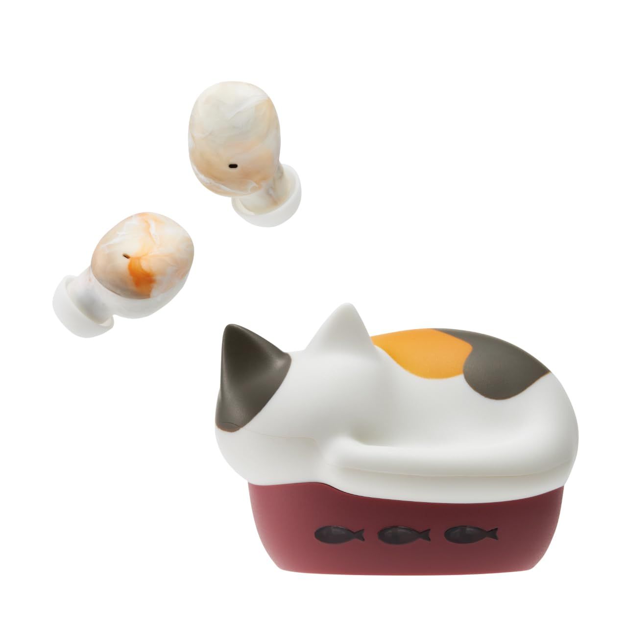 ラディウス radius HP-C28BT 完全ワイヤレスイヤホン : NEKO true wireless earphones Bluetooth対応 フルワイヤレス 左右分離型 AAC 軽量 猫 小型 小さい耳 コンパクト おしゃれ かわいい イ [ミケ]