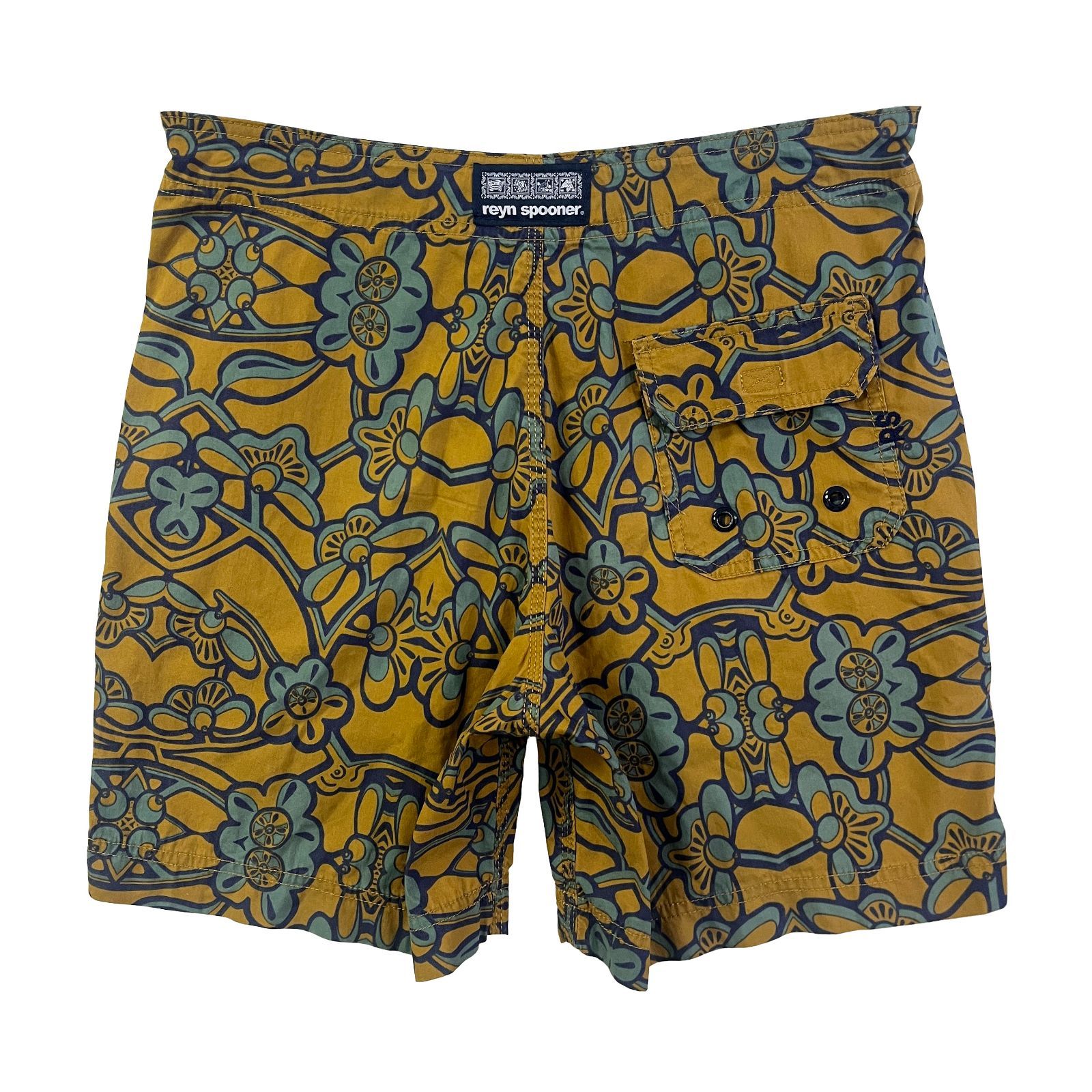 USED／W30】REYN SPOONER ボードショーツ ハワイアン マスタード