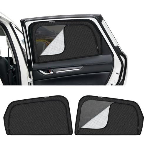 新型 マツダ CX-5 KF系 専用 サンシェード マグネット 後席 換気 断熱 2in1一体式 カーシェード CX5 KFEP KF5P KF2P メッシュカーテン 日除け メッシュサンシェード 日焼け防止 UVカット 遮光 日差し 紫外線 a1fdb36d