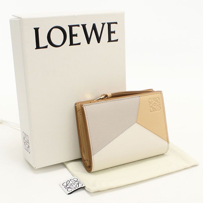 LOEWE ロエベ コンパクトウォレット パズル 二つ折り財布/クラシックカーフ【中古】 レディース