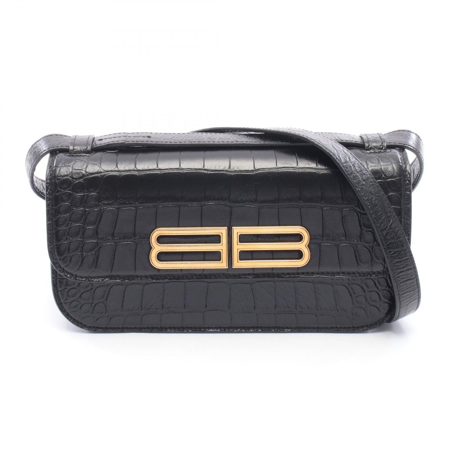 BALENCIAGA バレンシアガ GOSSIP ゴシップ クロコ型押し ショルダーバッグ