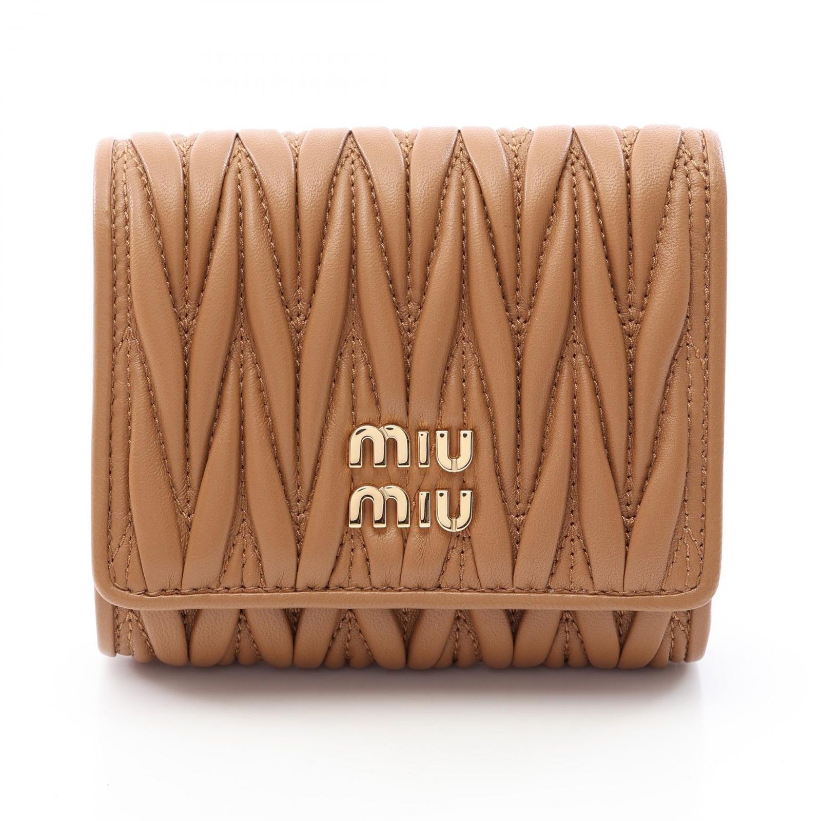 Miu Miu ミュウ ミュウ MATELASSE'MIU マテラッセ 三つ折り財布