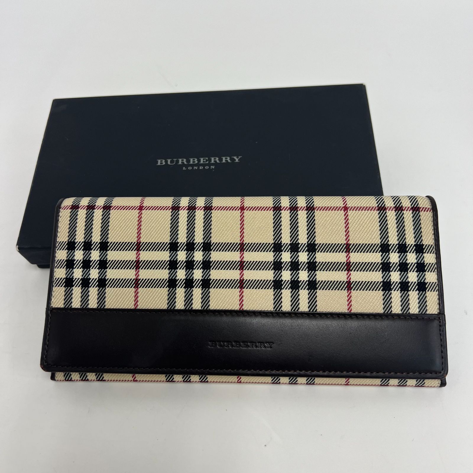 未使用級/箱付き】BURBERRY LONDON バーバリー 長財布 フラップ 