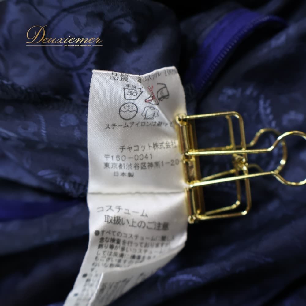 【美品 日本製 フラメンコ衣装】ペイスリー柄 Chacott チャコット ドレス フラメンコ 衣装 Chacott チャコット ドレス ワンピース ネイビー系
