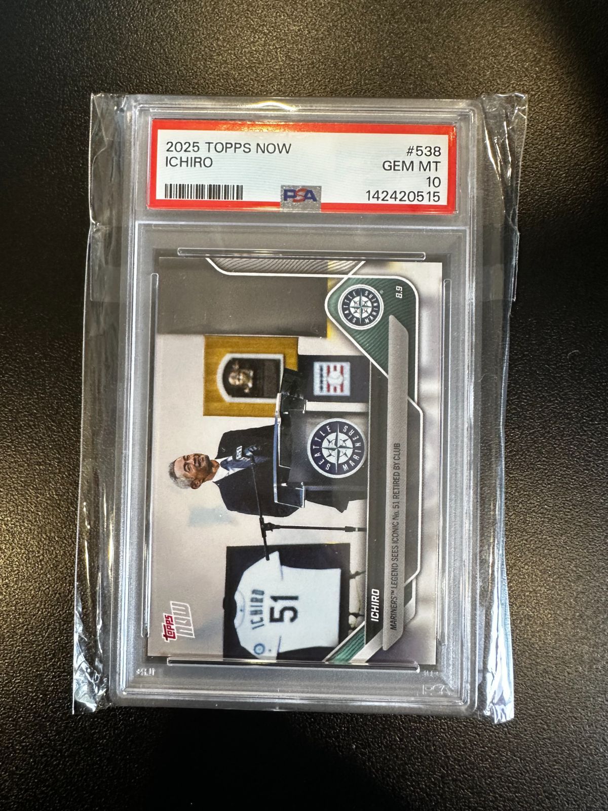 PSA10 イチロー Topps NOW #538 マリナーズ永久欠番51記念 ICHIRO Seattle Mariners