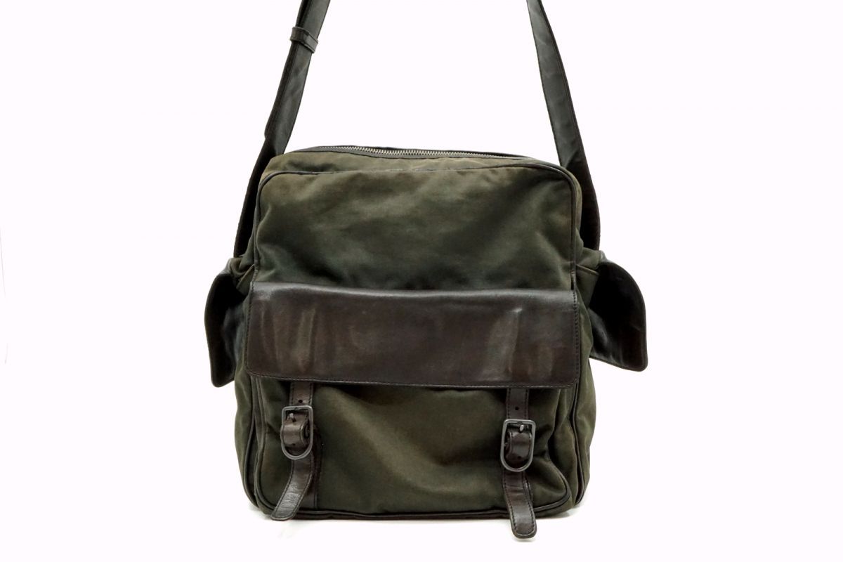 ボッテガ ヴェネタ ショルダーバッグ Unisex ナイロンキャンバス Khaki カーキ BOTTEGA VENETA 6873h