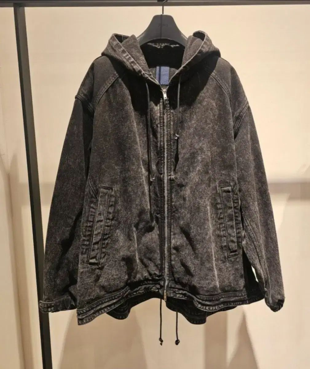 Juun.J 24FW ブラックデニム フードジップアップ L