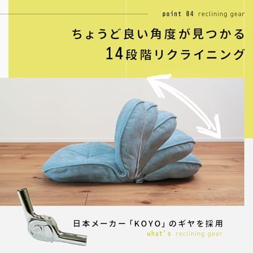 座椅子生活? (ざいすせいかつ) 幾何学デザインがおしゃれなコンパクト座椅子 [コンパクト/14段リクライニング/立体構造座面/モールドウレタン/日本製] DIAM1-ニール (ダークグレー)ｍａ