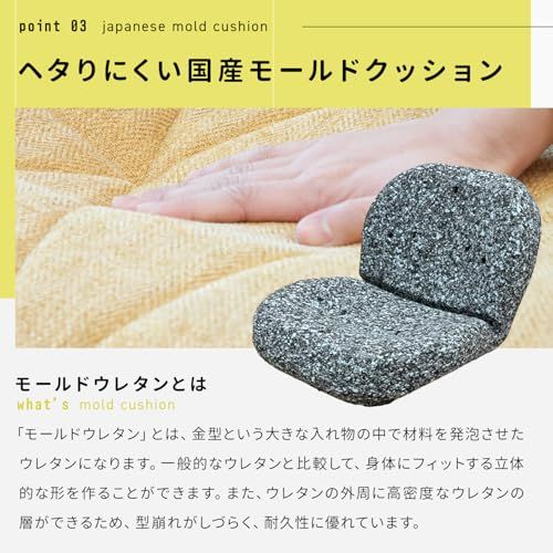 座椅子生活? (ざいすせいかつ) 幾何学デザインがおしゃれなコンパクト座椅子 [コンパクト/14段リクライニング/立体構造座面/モールドウレタン/日本製] DIAM1-ニール (ダークグレー)ｍａ