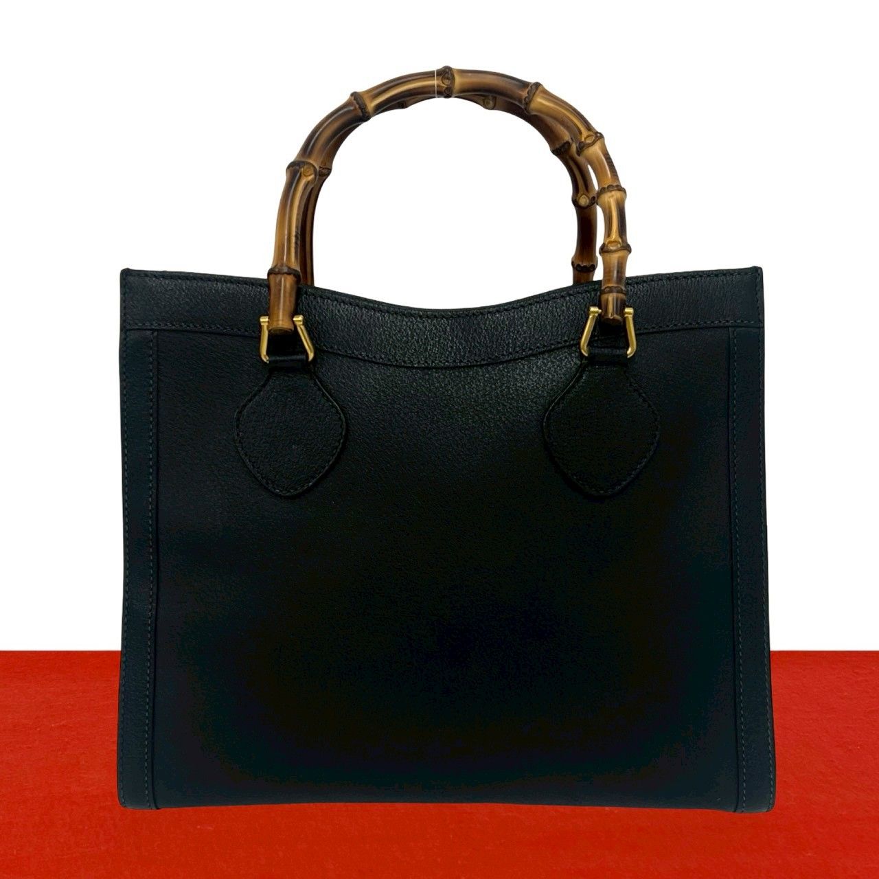 GUCCI レザー トートバッグ ブラック ビジネスバッグ　ヴィンテージ 極 美品 GUCCI グッチ オールドグッチ ヴィンテージ バンブー レザー